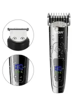 VGR V-072 Wireless USB Hairdresser with VGR V-072 Adjustable Nozzle, Waterproof Cordless Trimmer Razor with LED Display 5W