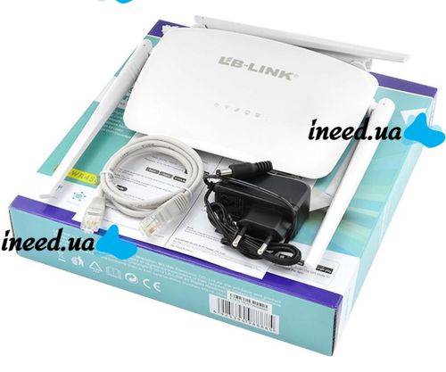 LB-Link BL-WR450H WiFi White Wireless Router (Wi-Fi Router) with 4 antennas and 2 USB ports