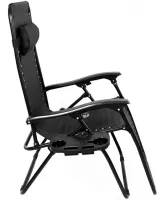 Раскладной шезлонг лежак Homart ZGC-001 Zero Gravity XXL до 150 кг с подстаканником, Садовое складное кресло раскладушка Bonro 167A Черный