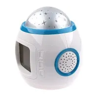 Настільний годинник-проектор Music And Starry Sky Calendar 1038 з LED підсвічуванням, музичний нічник проектор зоряного нічного неба світильник білий