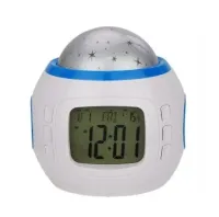 Настільний годинник-проектор Music And Starry Sky Calendar 1038 з LED підсвічуванням, музичний нічник проектор зоряного нічного неба світильник білий
