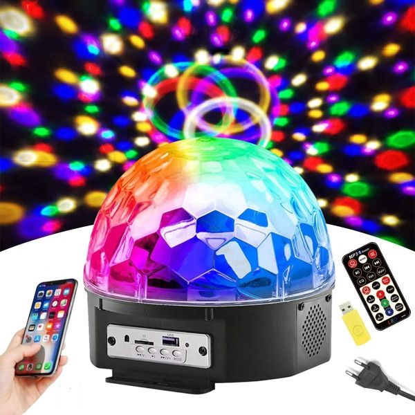 Light Music Disco Ball with Bluetooth Magic Ball Music XXB 01/M6 Rotating MP3 Player with Remote Control