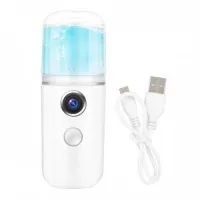 Ультразвуковой аккумуляторный увлажнитель воздуха для кожи лица Nano Mist Soraver с подсветкой, Нано-распылитель с резервуаром для воды 30 мл