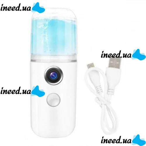 Ультразвуковой аккумуляторный увлажнитель воздуха для кожи лица Nano Mist Soraver с подсветкой, Нано-распылитель с резервуаром для воды 30 мл