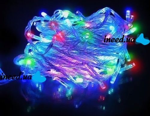 Внутренняя цветная гирлянда 7 м 100 диодов 0146 светодиодная гирлянда Xmas LED 100 M-1 RGB Мультицветная 7м