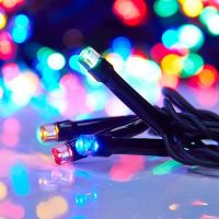 Внутренняя цветная гирлянда 21 м 300 диодов 3844 светодиодная гирлянда Xmas LED 300 M-4 RGB Мультицветная 21м