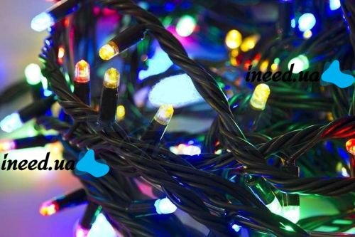 Внутренняя цветная гирлянда 7 м 100 диодов 2977 светодиодная гирлянда Xmas LED 100 M-4 RGB Мультицветная 7м