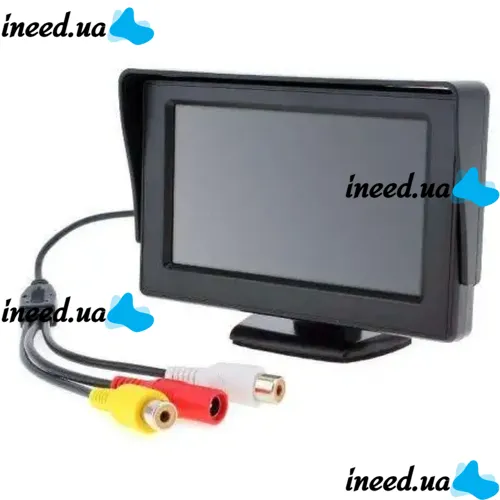 Монитор автомобильный TFT LCD экран 4,3” Дисплей LCD 4.3' для камеры заднего вида в автомобиль, Автомонитор на ножке Дисплей 320х240 в машину Черный