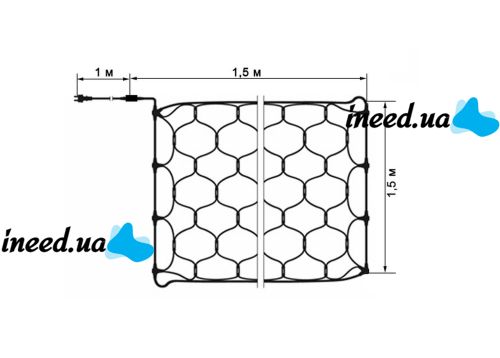 Inner Garland Grid White 1.5x1.5 m 120 Diodes 0151 LED Garland Xmas 120P LED W-3 1.5mx1.5m