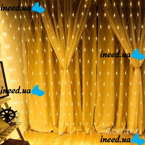 The inner garland is a grid Warm White 1.8x1.8M 180 Diodes 7232 LED Garland Xmas 180 LED 1.8mx1.8m