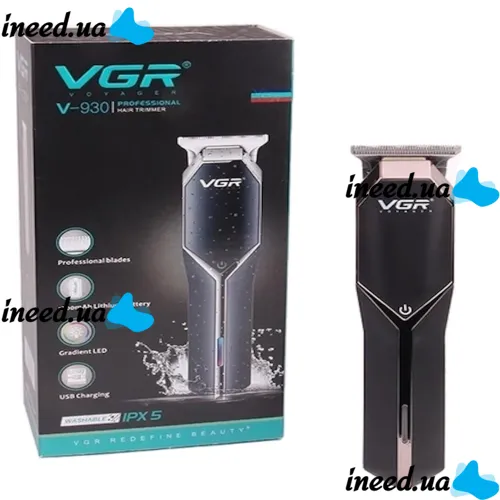 Professional Wireless Edging Machine VGR V-930 for Cutting Hair and Beard, Rechargeable Trimmer for Edging Beard and Mustache Black
