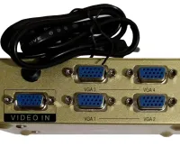 Спліттер VGA KV-FJ1504A Splitter, Комутатор 150MHz 4 Port Чотири порти з адаптером розгалужувач VGA