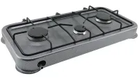 Настольный газовый таганок Domotec MS-6603 на 3 конфорки Переносная трехконфорочная газовая плита настольная варочная поверхность для баллонного газа