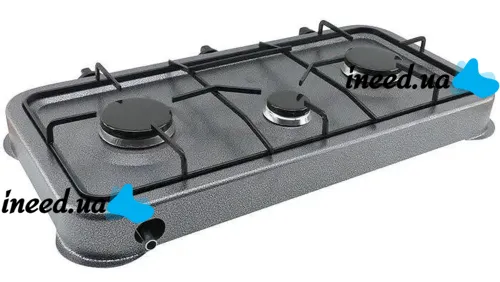 Настольный газовый таганок Domotec MS-6603 на 3 конфорки Переносная трехконфорочная газовая плита настольная варочная поверхность для баллонного газа
