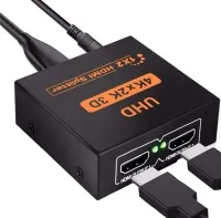Bidirectional Switch Video Splitter Splitter 1x2 OEM HVS01 to 2 HDMI Ports with 4K, 2K Support, Active Splitter 48512 Black