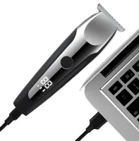 Wireless Men's VGR V-059 Hair Clipper with LED Display, Rechargeable Trimmer Razor for Edging Beard and Mustache with 6 Nozzles 5W