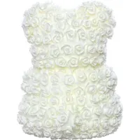 Little Teddy Bear made of artificial 3D Roses Teddy Bear de Luxe 25 cm White, Teddy bear