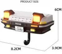 Настінний тримач органайзер для ключів у стилі Toyota Trueno AE86 з LED підсвічуванням фар, Настінна авто ключниця з 1 гачком від батарейок