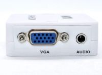 Конвертер перехідник VGA на AV RCA тюльпан, Універсальний Активний адаптер зі звуком і зовнішнім живленням VGA-AV аудіо 3.5 mm Converter Mini 1080P