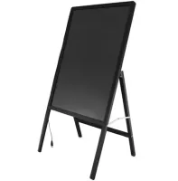 Рекламная флуоресцентная LED доска Fluorecent Board With Stand 50x70см на стойке, светящаяся лед доска на стойке с фломастером и салфеткой Черная