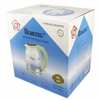 Domotec MS-8112 Green 2200W 2.2L Glass electric kettle, electric kettle with RGB color Backlight