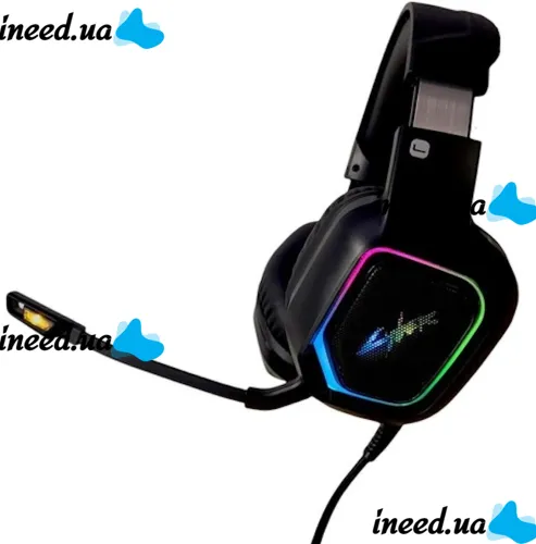 Cyberpunk CP-007 Gaming Wired Headphones with Backlight and Microphone Gaming Full-size Headphones with Headset for PC and Laptop 96491 Black