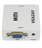 Конвертер перехідник VGA на AV RCA тюльпан, Універсальний Активний адаптер зі звуком і зовнішнім живленням VGA-AV аудіо 3.5 mm Converter Mini 1080P