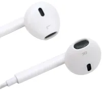 Wired In-ear Headphones iPhone XS MAX JBC-071 lightning with Headset, Vacuum Headphones with Microphone and Lightning Bluetooth Connector White