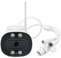Вулична поворотна IP камера відеоспостереження C16 TUYA 3.0 mp з віддаленим доступом і датчиком руху Камера з бездротовим Wi-Fi і LAN підключенням