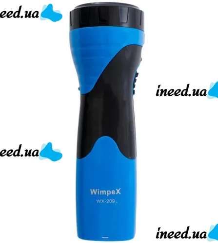 Ручний акумуляторний ліхтарик Wimpex WX-209 1LED до 25 метрів з висувною вилкою, кишеньковий ліхтар KM - 209 2 режими з зарядкою від мережі 220V Синій
