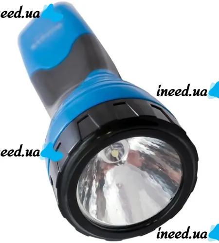 Ручний акумуляторний ліхтарик Wimpex WX-209 1LED до 25 метрів з висувною вилкою, кишеньковий ліхтар KM - 209 2 режими з зарядкою від мережі 220V Синій