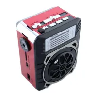 Golon RX-9133 rechargeable radio with flashlight and built-in SD player, USB, mains with battery, FM Radio Receiver Battery-powered speaker