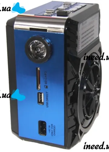 Golon RX-9133 rechargeable radio with flashlight and built-in SD player, USB, mains with battery, FM Radio Receiver Battery-powered speaker
