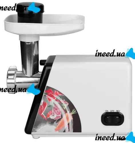 Kitchen electric meat grinder Bitek BT-3367 3200W with sausage and kebbe nozzles and pusher, Household electric meat grinder Vitek 3200W White