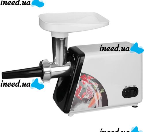 Kitchen electric meat grinder Bitek BT-3367 3200W with sausage and kebbe nozzles and pusher, Household electric meat grinder Vitek 3200W White