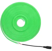 Світлодіодна силіконова стрічка LED NEON Green 0764 5 м з блоком живлення IP65, універсальна неонова гнучка підсвітка 12v-220v 5M в силіконі Зелена