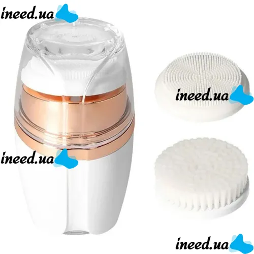 Акумуляторна масажна щітка 3 в 1 Sonic Facial Cleansing Drush With LT - 606 для особи з насадками, Професійна електрична щітка для вмивання
