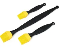 Набір кондитерських силіконових кистей Better Brush з 3 штук з пластиковою ручкою для змазування їжі, випічки, кулінарні пензлики для кухні Жовті