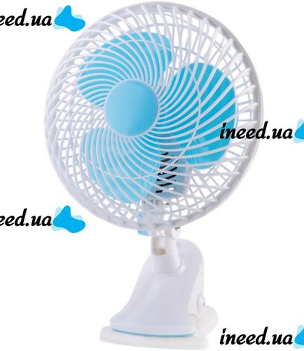 Atlafa AT-F2506 Table Mini Clip-on Fan 2 modes of operation, WX707 Air Cooler with clip-on clip 2 speeds mains power White