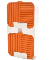 Wall-mounted Soap Organizer Flip Lid Drain Soap Box with 2 compartments with hinged lids, Double Hinged soap Dish with drain to the bathroom wall