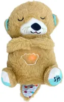 Світна дихаюча Видра Fisher Price FXC66 30 см з диханням для сну дітей, м'яка плюшева іграшка музичний нічник від батарейок Коричнева