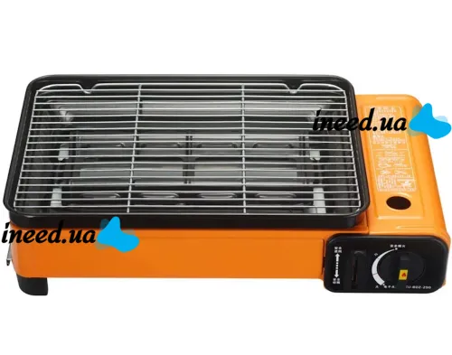 Настільна газова гриль плита Blue Shield BDZ-290A 2200W на 1 конфорку, одноконфорочная плитка барбекю з автоматичним п'єзопідпалом і шампурами