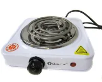 Електрична настільна спіральна плита на одну конфорку Domotec MS-5801 1000W, одноконфорочная електроплита 1000Вт з термостатом на 5 положень