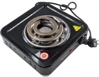 Настільна спіральна електрична плита на одну конфорку Domotec MS-5531 1000w одноконфорочная електроплита з широкою спіраллю і термостатом Чорна