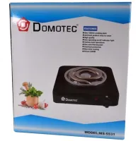 Настільна спіральна електрична плита на одну конфорку Domotec MS-5531 1000w одноконфорочная електроплита з широкою спіраллю і термостатом Чорна