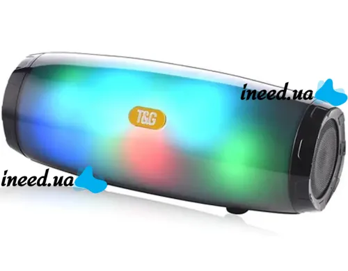 Бездротова Bluetooth колонка T & G TG165C з RGB LED підсвічуванням і функцією Power Bank, акумуляторна блютуз акустика SPS UBL USB AUX для Android IOS