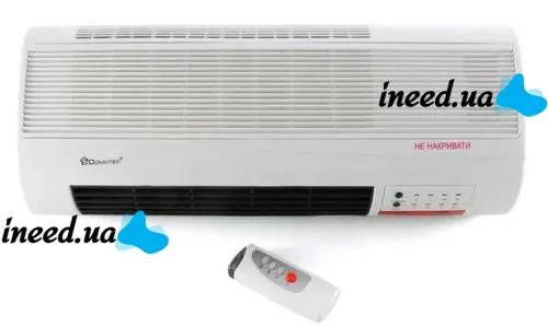 Настінний електричний тепловентилятор Domotec MS-5961 з пультом 2000W Керамічний обігрівач на стіну теплова завіса Домотек MS 5961 з таймером
