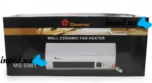 Настінний електричний тепловентилятор Domotec MS-5961 з пультом 2000W Керамічний обігрівач на стіну теплова завіса Домотек MS 5961 з таймером