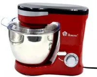 Stationary planetary harvester dough mixer Domotec MS-2052 with a metal bowl for 4 liters 3500W, Kitchen mixer meat grinder blender with nozzles Red