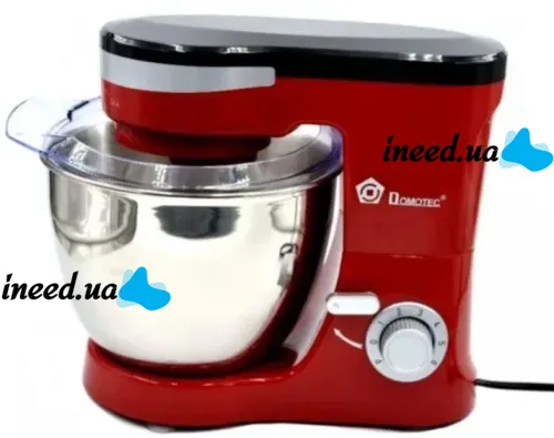 Stationary planetary harvester dough mixer Domotec MS-2052 with a metal bowl for 4 liters 3500W, Kitchen mixer meat grinder blender with nozzles Red